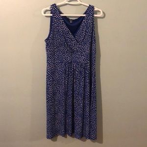 Chaps Women’s blue polka dot patterned dress